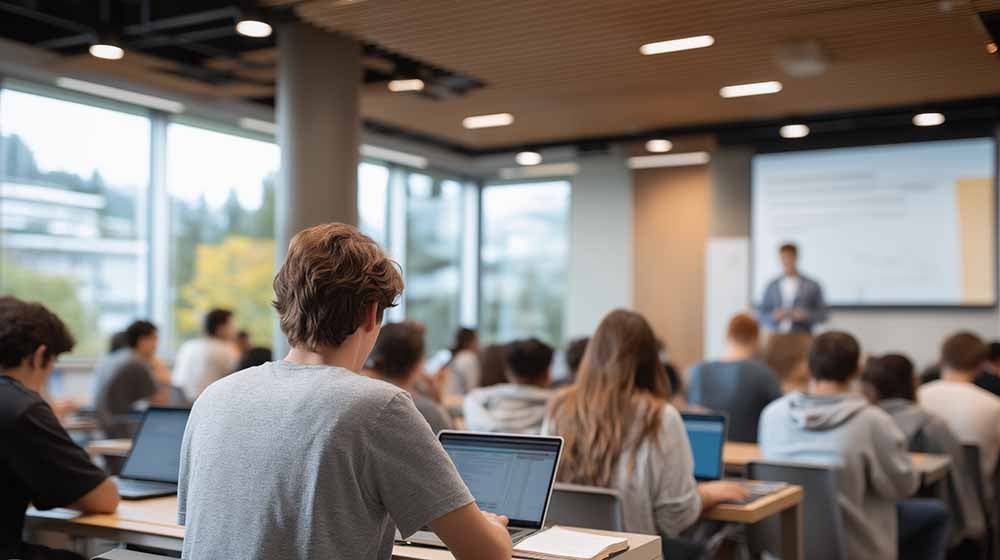 Étudiants dans une salle de classe