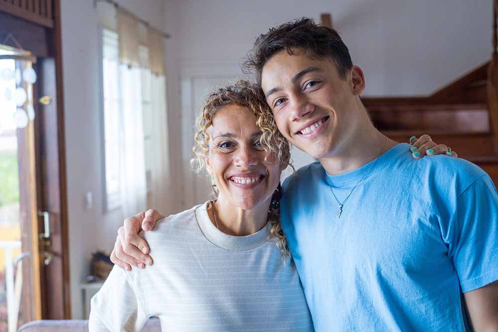 Mother and her teenage son