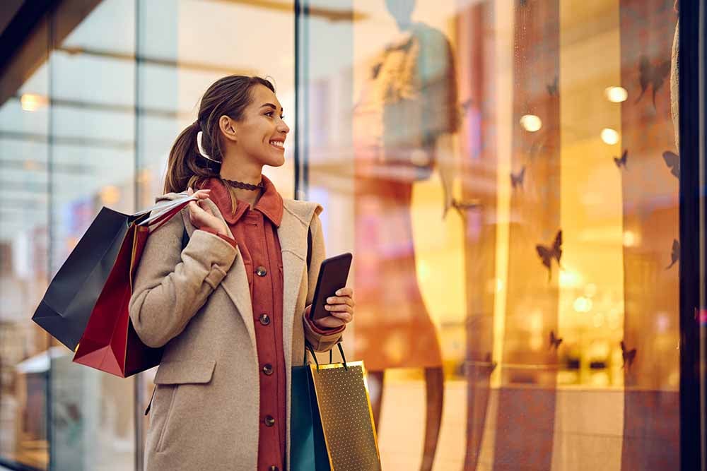 Young woman with a number of shopping bags