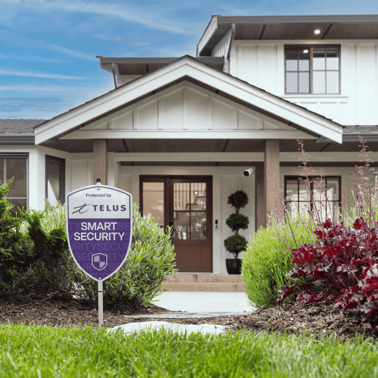Large suburban house protected by Telus SmartHome Security and home insurance
