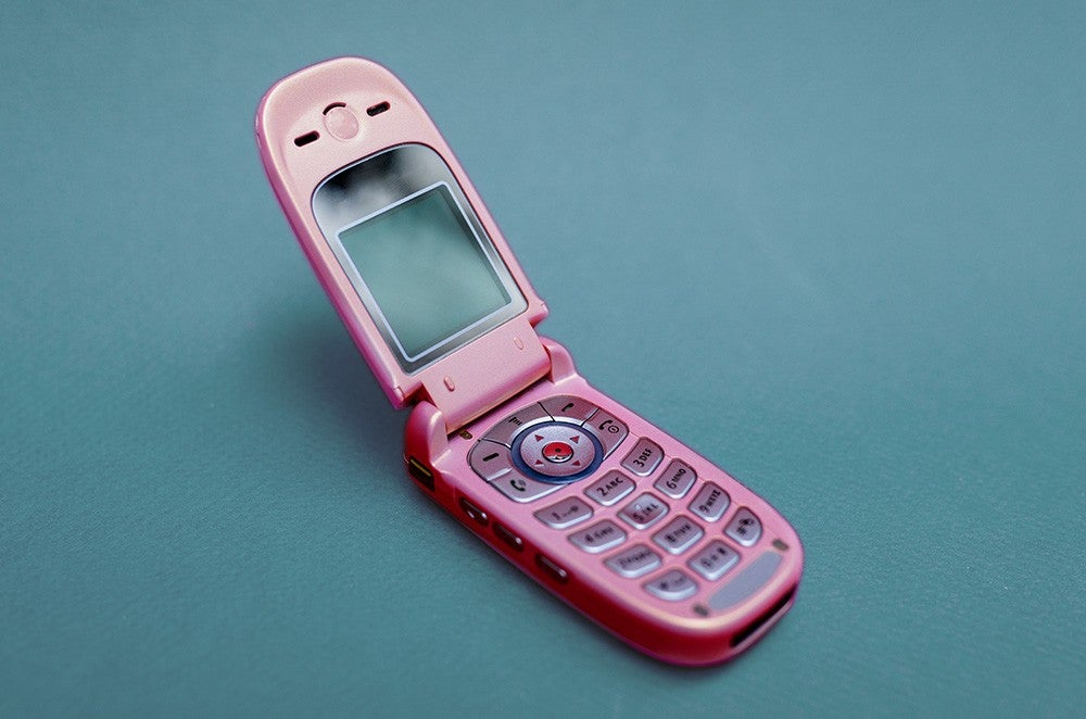 A pink cell phone