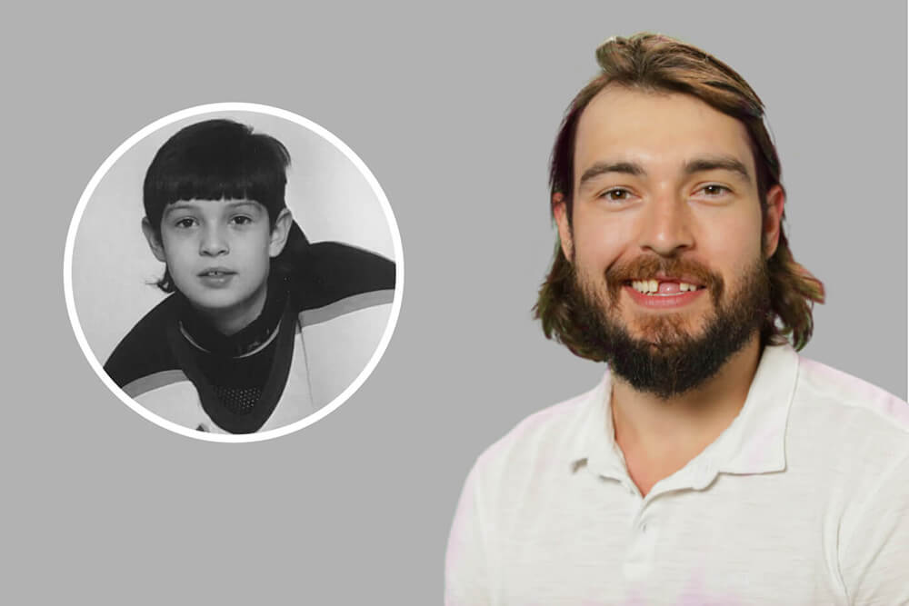 Photo d'enfance et actuelle de Drew Doughty
