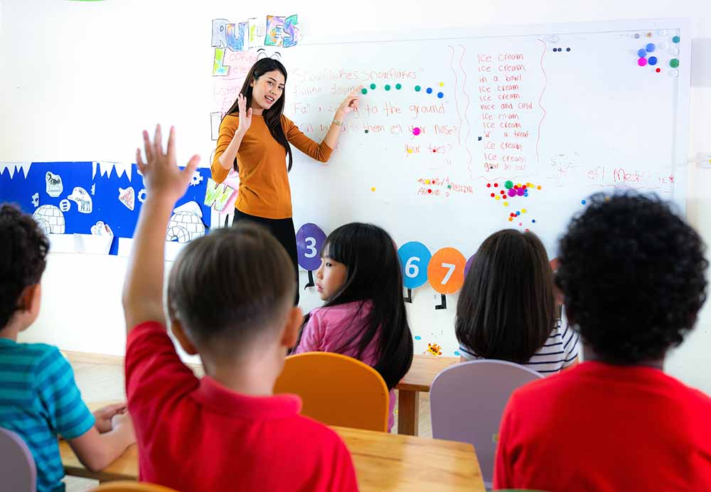 Teacher with a classroom of young children