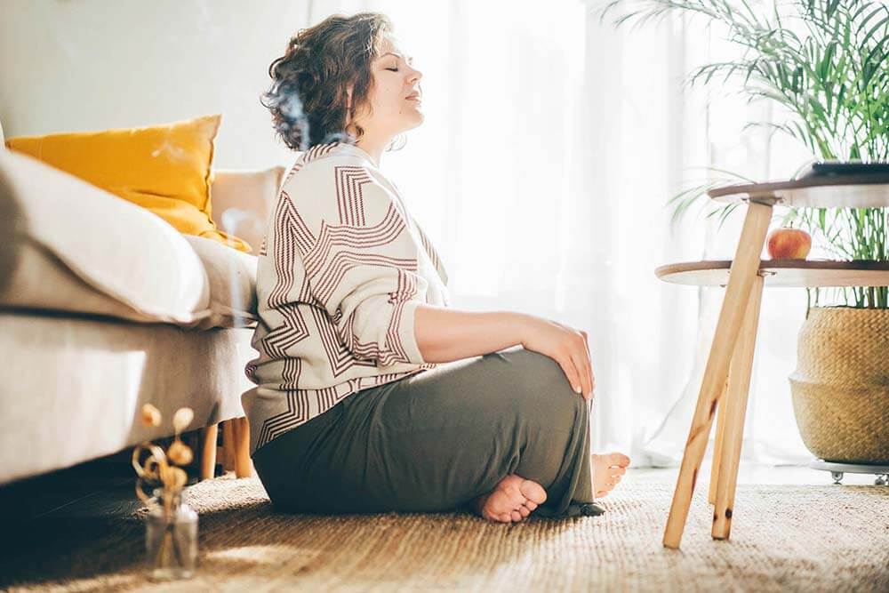 Woman meditating