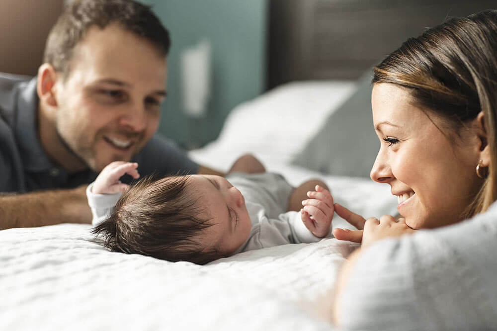 Parents with new baby