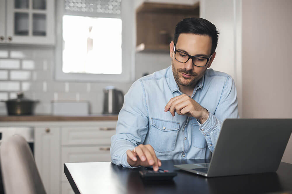 Accountant with calculator