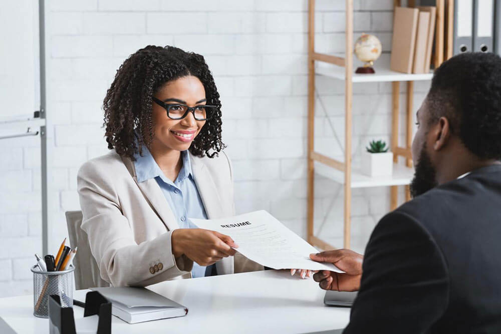 HR professional interviewing a candidate