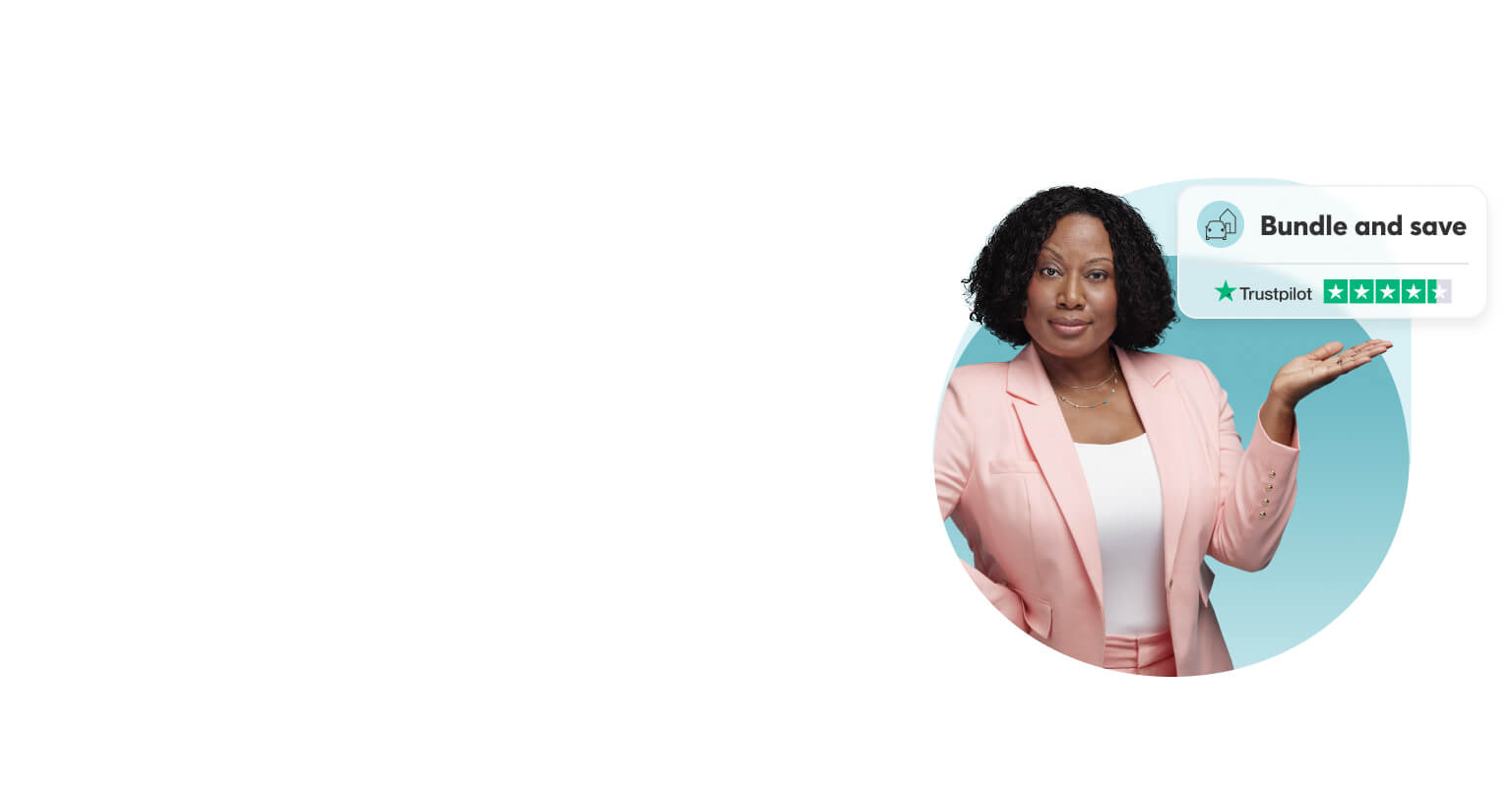 Woman holding a mobile device to buy home and car insurance with Sonnet