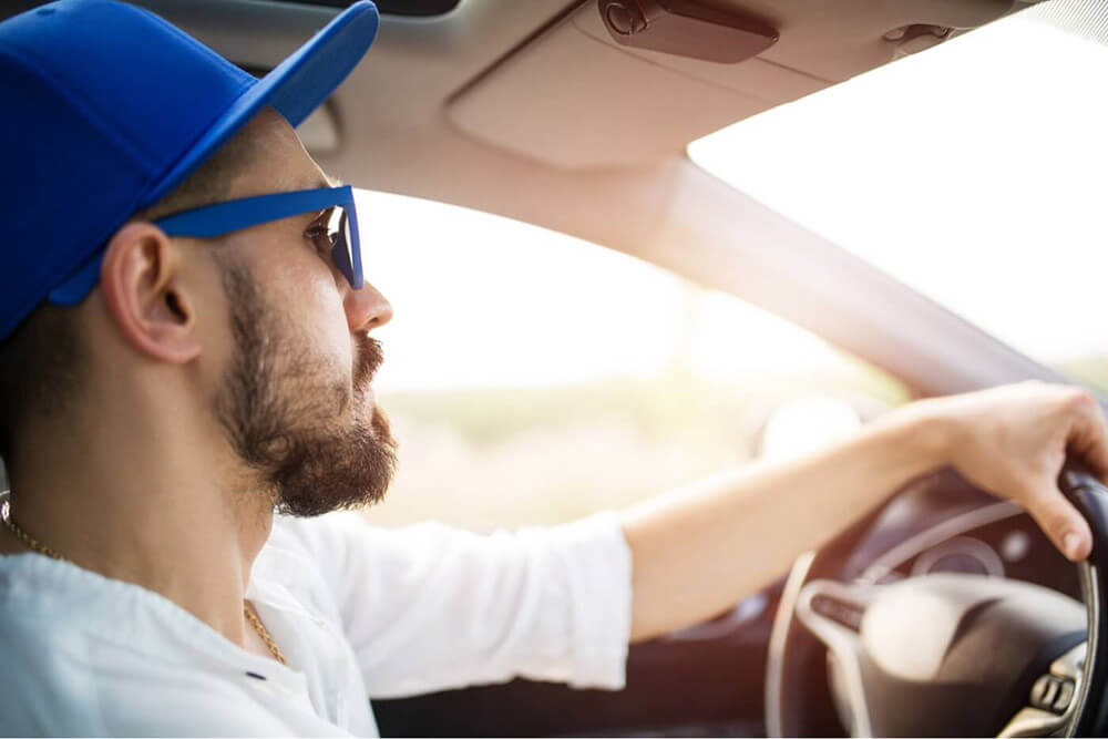 Young man driving