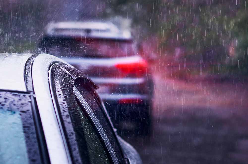 Circulation sous de fortes pluies
