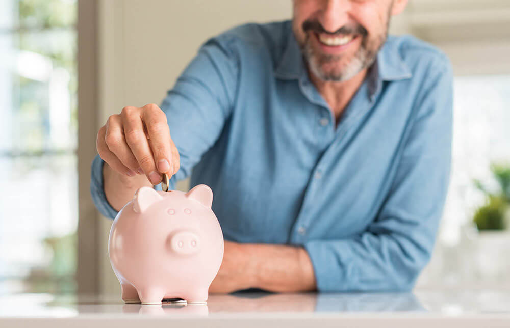 Man with piggy bank