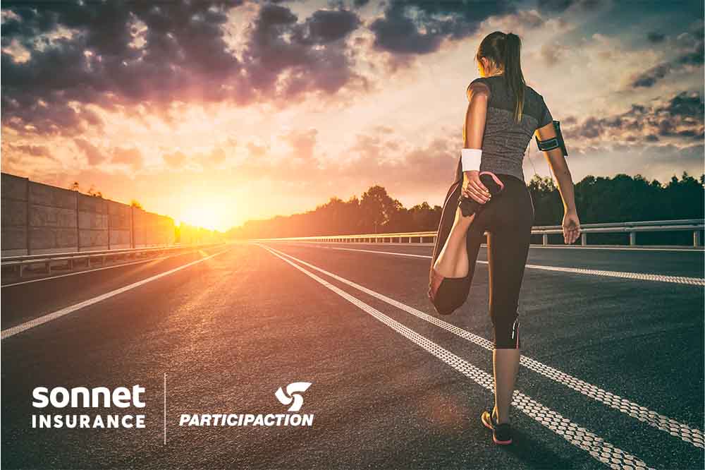 Female runner stretching