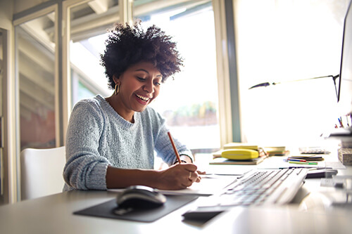 woman comparing home insurance quotes