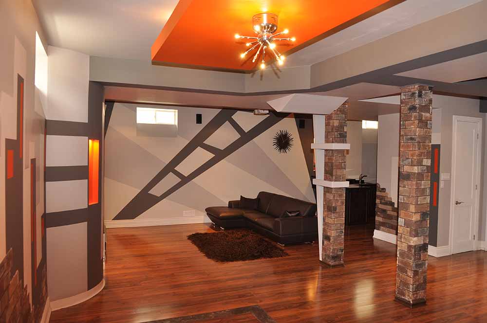 A renovated basement