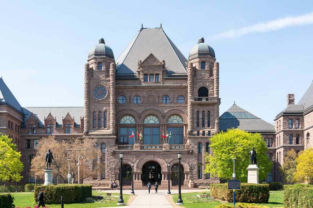 The front of Queen's Park government building