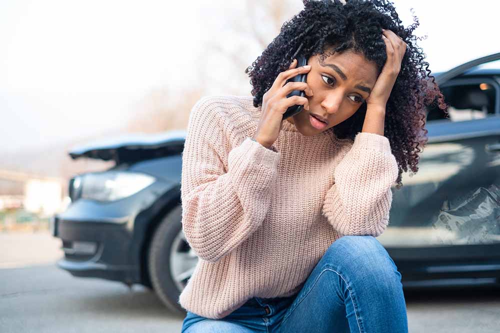 Woman involved in fender bender collision