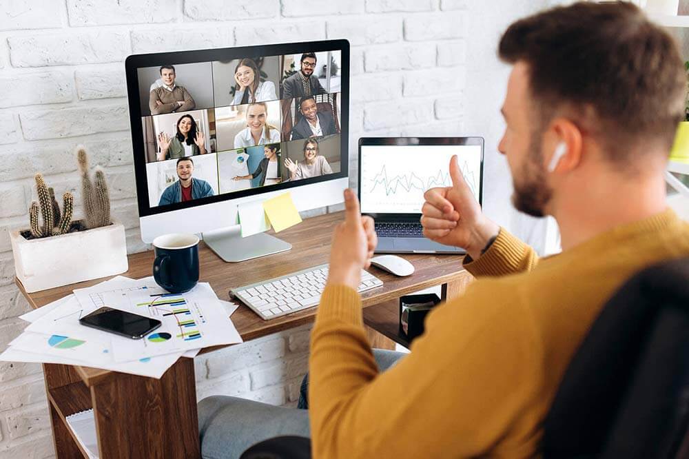 Computer screen with presentation