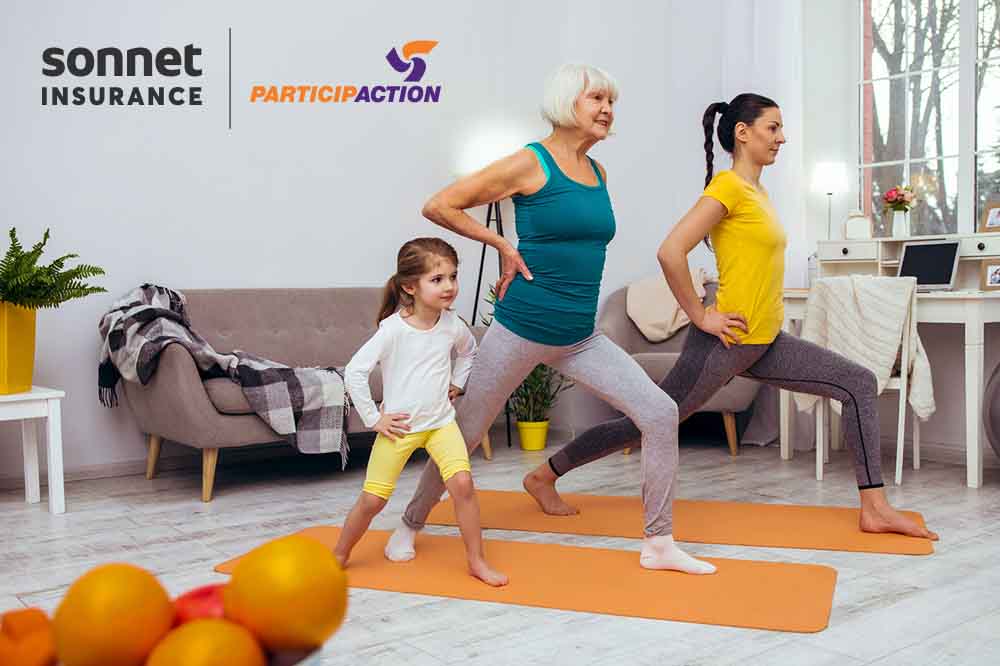 Family working out at home