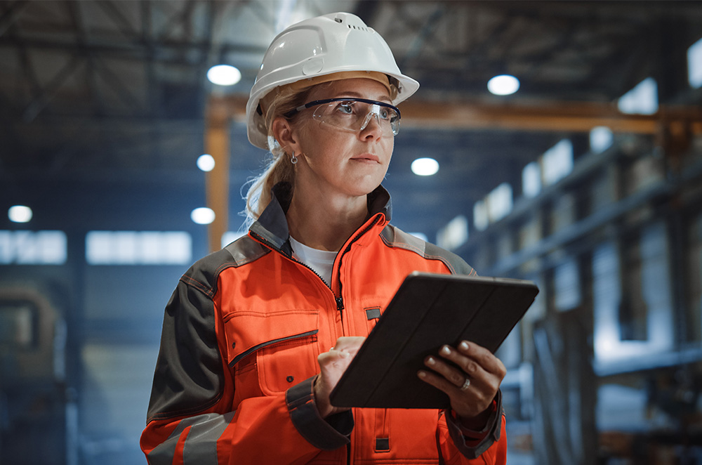 A female engineer at work