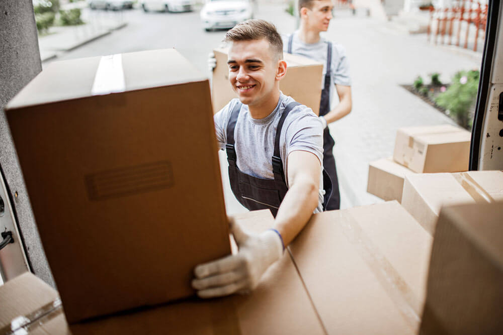 Man with box