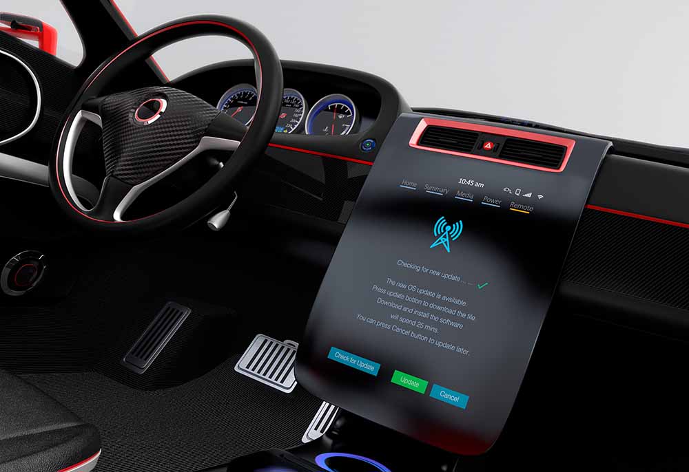 Car console being digitally updated