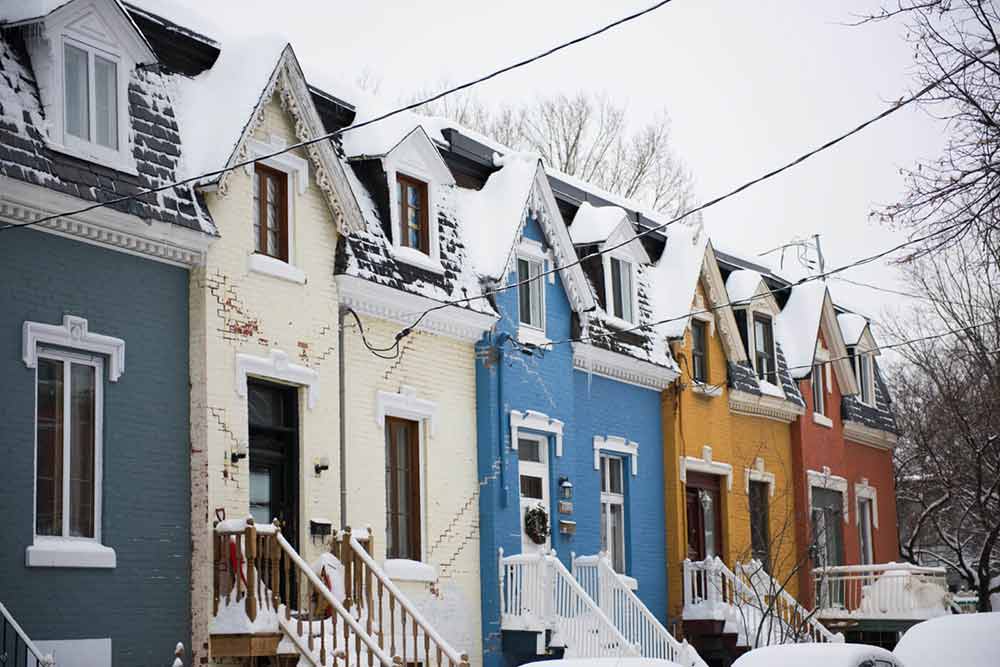 Colourful houses in Quebec