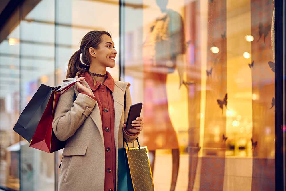 Young woman with a number of shopping bags