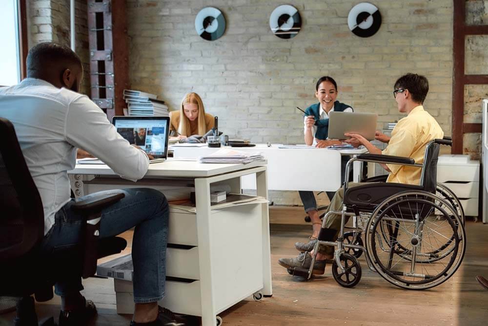 Young team working in the office